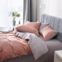 美帮汇色全棉磨毛四件套北欧全棉加厚双人床单1.8m简约长绒棉床上用品