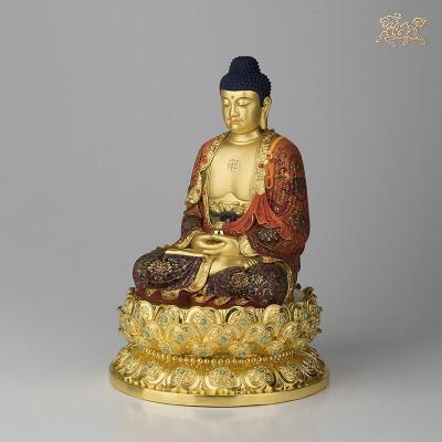 美帮汇全铜摆件《释迦佛(彩绘中号)》 铜工艺品 佛像摆件