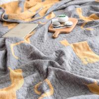 美帮汇毛巾被子全棉加厚纱布盖被四层双人夏季薄款老式怀旧柔软大人盖毯