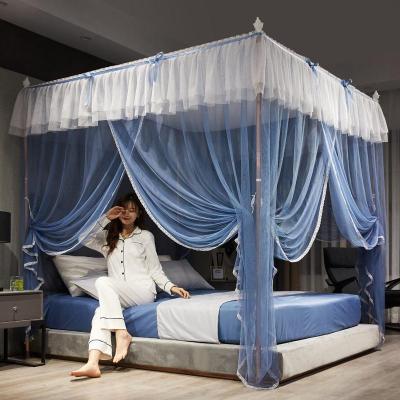 美帮汇防尘蚊帐1.5米1.8m床双人家用1.2公主风落地支架加密加厚三开