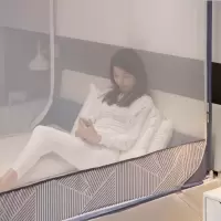 美帮汇支架蚊帐防摔儿童加密加厚拉链全封闭1.5米1.8m床家用1.35