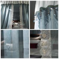 美帮汇半遮光U型导轨蚊帐加密轨道床幔床帘支架1.8m家用1.5米2落地卧室