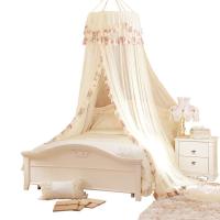 美帮汇圆顶蚊帐 挂钩吊顶 寝室田园公主蚊帐 蕾丝廷落地床幔