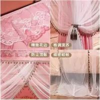 美帮汇双层蚊帐床帘一体式家用欧式带支架1.8m纹账1.5米2公主风遮光床幔