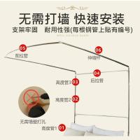 美帮汇家纺u型伸缩蚊帐1.8m床家用三开1.5m欧式廷支架加密加厚