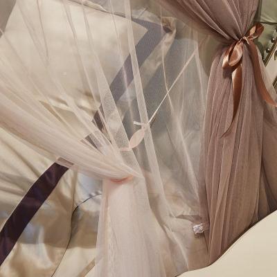 美帮汇欧式蚊帐双层廷公主风家用卧室1.5m1.8米床幔落地支架加密纹帐