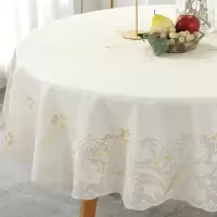 美帮汇圆形小圆桌桌布防水防烫防油免洗PVC塑料台布家用蕾丝餐桌布风