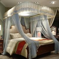 美帮汇U型导轨蚊帐轨道卧室支架家用1.8m床幔公主风1.5欧式加密加厚落地