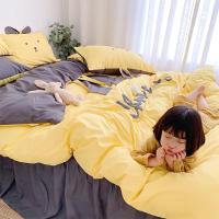 美帮汇款床上磨毛四件套儿童女孩单人床上用品床单被套三件套