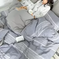 美帮汇款四件套简约欧式床品套件全棉全棉北欧风床上用品床单被套