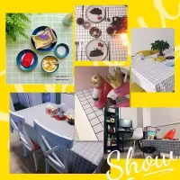 美帮汇桌布防水防油免洗北欧风格子控餐桌布艺pvc塑料学生书桌垫