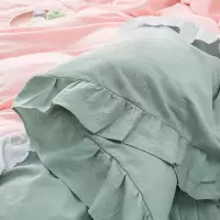美帮汇全棉水洗棉四件套少女心公主风床罩床裙款全棉被套床上用品三件套