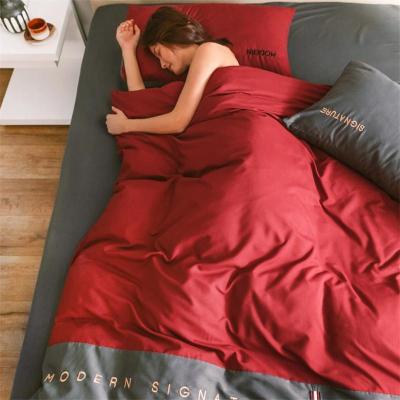 美帮汇磨毛四件套床上用品三件套单人复古床单被套欧式床品套件