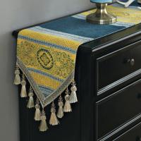 美帮汇欧式餐桌桌旗现代简约茶几桌布茶席电视柜餐边柜长条盖布布艺家用 简尚黄色 32*200cm