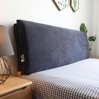 美帮汇定制北欧实木床上靠垫榻榻米无床头板软包自粘布艺罩可拆洗 深灰色 无床头款150*58*10CM