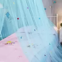 美帮汇圆顶吊顶蚊帐儿童小孩床单人家用落地廷1.2米公主风免安装床幔