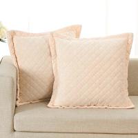 美帮汇精品色欧式毛绒面压花夹棉加厚沙发靠垫抱枕大号靠枕套不含芯50