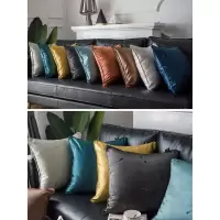 美帮汇现代新中式抱枕轻奢软包靠背垫床头靠枕沙发靠垫抱枕套不含芯