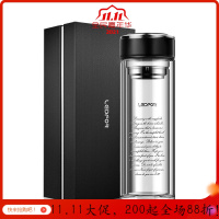 美帮汇水晶泡茶玻璃杯男士礼品 隔热杯子商务水杯双层茶杯