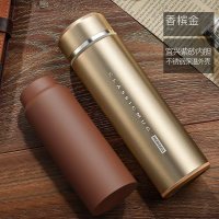 美帮汇紫砂内胆保温杯紫砂杯泡茶杯男士女定制水杯子 香槟金