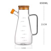 汐岩欧式加厚玻璃油壶大容量防漏油瓶调料瓶酱油瓶醋壶装油罐家用厨房 650ML送壶嘴盖+壶刷