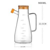 汐岩欧式加厚玻璃油壶大容量防漏油瓶调料瓶酱油瓶醋壶装油罐家用厨房 900ML送壶嘴盖+壶刷