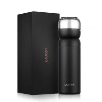 美帮汇保温杯男士 茶水分离便携水杯过滤泡茶杯 磨砂黑色480ml