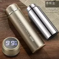 智能玻璃内胆保温杯男女双层隔热泡茶杯定制水杯子 香槟金