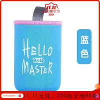 玻璃杯保温杯杯套通用水杯保护套手提便携隔热杯袋250-380ML杯子 蓝色