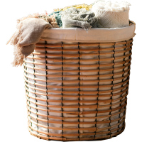 美帮汇柳编脏衣筐收纳筐杂物衣物收纳桶 全棉里布韩式日式ZAKKA