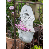 美帮汇铁皮挂桶吊盆花桶花盆 复古壁挂插花干花田园日式阳台