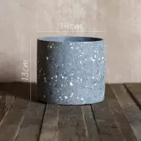 美帮汇水磨石混凝土 花盆花器 几何形体自由组合 创意设计艺术 H(底无孔,需打孔请备注) 大