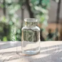 美帮汇INS玻璃瓶 花瓶花器 试剂瓶茶色棕色 杂货北欧复古工业风 大口透明瓶250ml小号