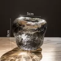 美帮汇冰洞烛杯烛台装饰桌面摆件玻璃浪漫蜡烛光晚餐桌水晶北欧 冰洞烛杯(冰光小号)