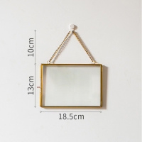 美帮汇印度铜装饰画框相框 双面玻璃创意DIY植物裱标本夹 黄铜挂框18.5*13cm
