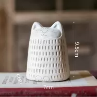 美帮汇猫咪摆件 黑猫现代艺术二次元 装饰杂货花园 猫咪摆件(白色)