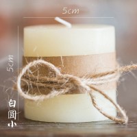 美帮汇工艺蜡烛 圆柱方形 婚庆节日婚礼 白圆小一个