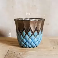 美帮汇釉下彩菠萝格瓷瓶柱盆怀旧艺术风格花瓶花器工艺陶瓷摆件 仿古花釉瓶(A款)