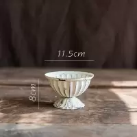 美帮汇古典高脚杯花器 青苔锈色花柱花瓶花盆复古怀旧铁艺欧式 D