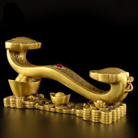 美帮汇摆件 铜如意把件大号如意家居开业乔迁礼品 13号铜金钱如意