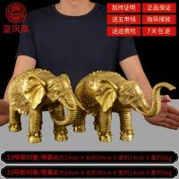美帮汇铜象摆件铜大象象一对吸水象特大号铜象工艺品 10号新对象一对