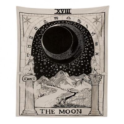 美帮汇欧美星象太阳星星月亮床头卧室墙壁装饰挂毯墙挂布桌布背景布挂画 图二150高*130宽(送星灯+钉)