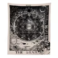 美帮汇欧美星象太阳星星月亮床头卧室墙壁装饰挂毯墙挂布桌布背景布挂画 图一200高*150宽(送星灯+钉)