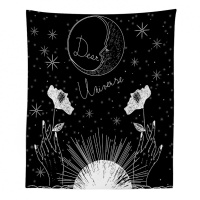 美帮汇欧美星象太阳星星月亮床头卧室墙壁装饰挂毯墙挂布桌布背景布挂画 图四150高*130宽(送星灯+钉)