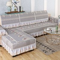 美帮汇沙发垫四季通用坐垫靠背垫北欧简约布艺沙发套罩防滑全包盖布 伊利亚灰 90*90