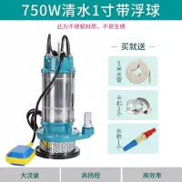 汐岩潜水泵家用220污水泵小型化粪池抽粪抽水泵井水自吸抽水机高扬程 750w清水1寸带浮球