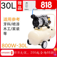 汐岩气泵空压机小型高压迷你家用装修牙科木工220气磅 800W-30升+6件礼