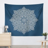 美帮汇印度曼陀罗挂毯墙壁装饰挂布民宿客栈背景布壁面遮挡挂画挂帘多款 图二送星星灯+无痕钉 150高*200宽