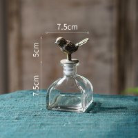 美帮汇复古怀旧铁艺玻璃装饰器皿收纳瓶花瓶瓶杂货花园摆件 驻鸟瓶