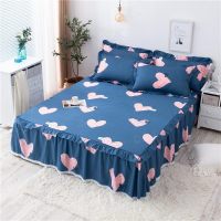 美帮汇全棉床罩床套防滑床裙式单件全棉保护防尘米床单1三件套花边公主 青春 180x200[单件床裙]